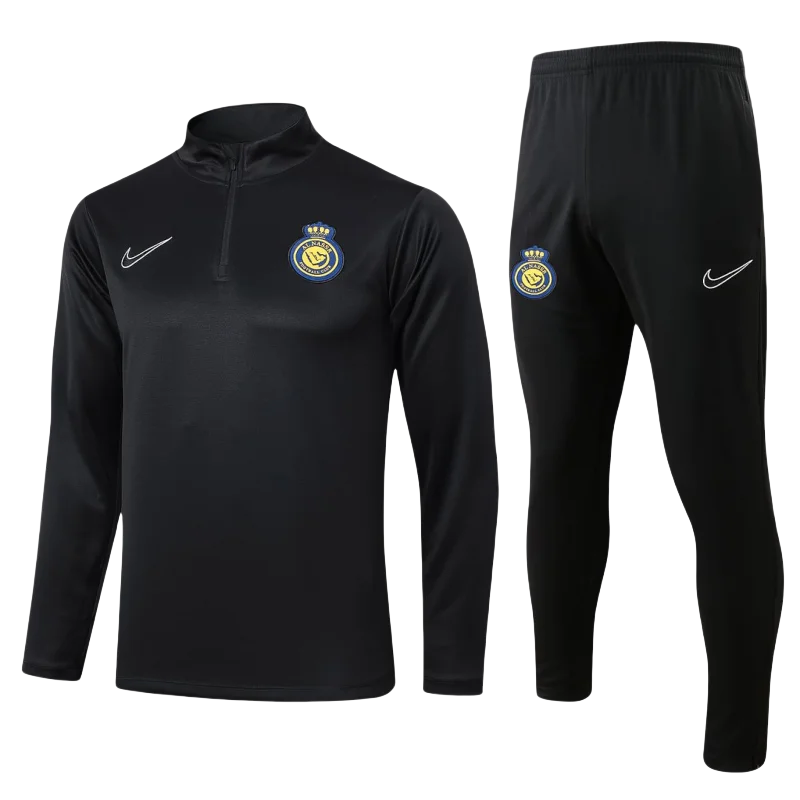 12e621f037 2024/2025 Al-Nassr Half-Pull Training Suit Black Football Shirt - Image 1