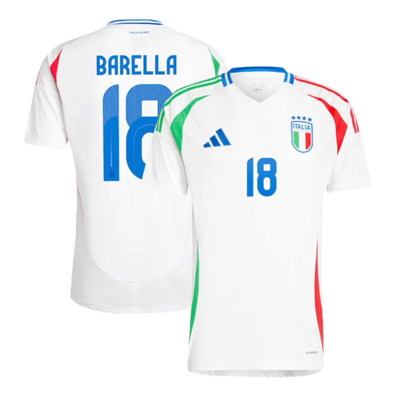 35764ad61b Italy Away Jersey BARELLA #18 CHIESA #14 DIMARCO #3 EURO 2024 - Image 1