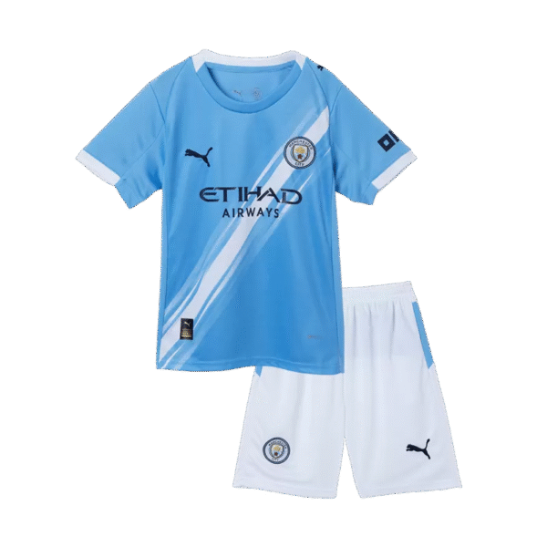 Manchester City Home Kids Soccer Jerseys Kit 2025-26