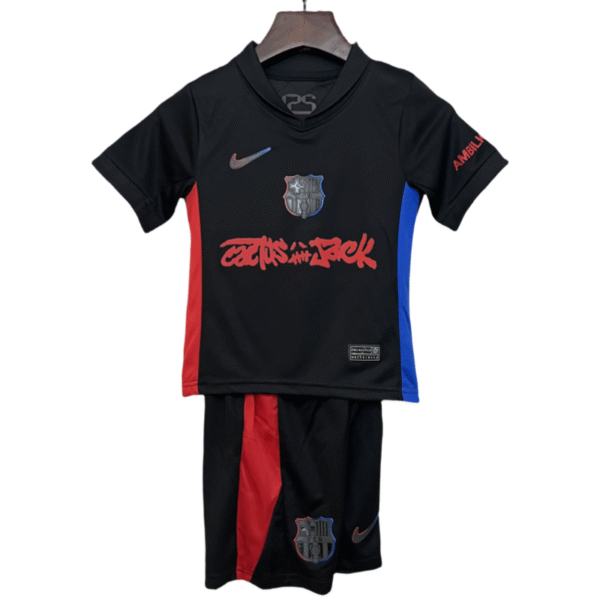 Kids Barcelona X Travis Scott Away Soccer Kits 25-26