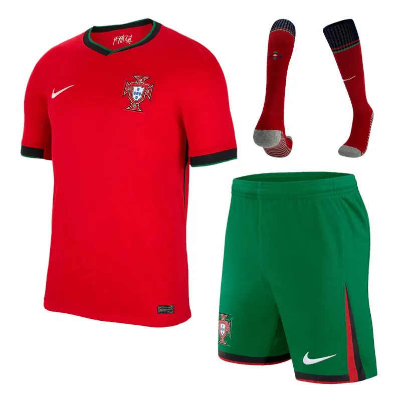4ded8c3e11 2024 Portugal Home Whole Kit(Jersey+Shorts+Socks) Euro - Image 1