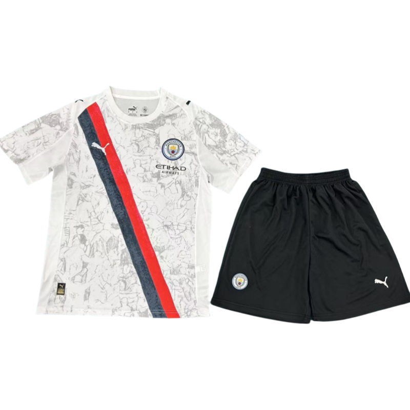 76545036 Manchester city Special Edition kids Soccer jerseys Kit 2025-26 - Image 1