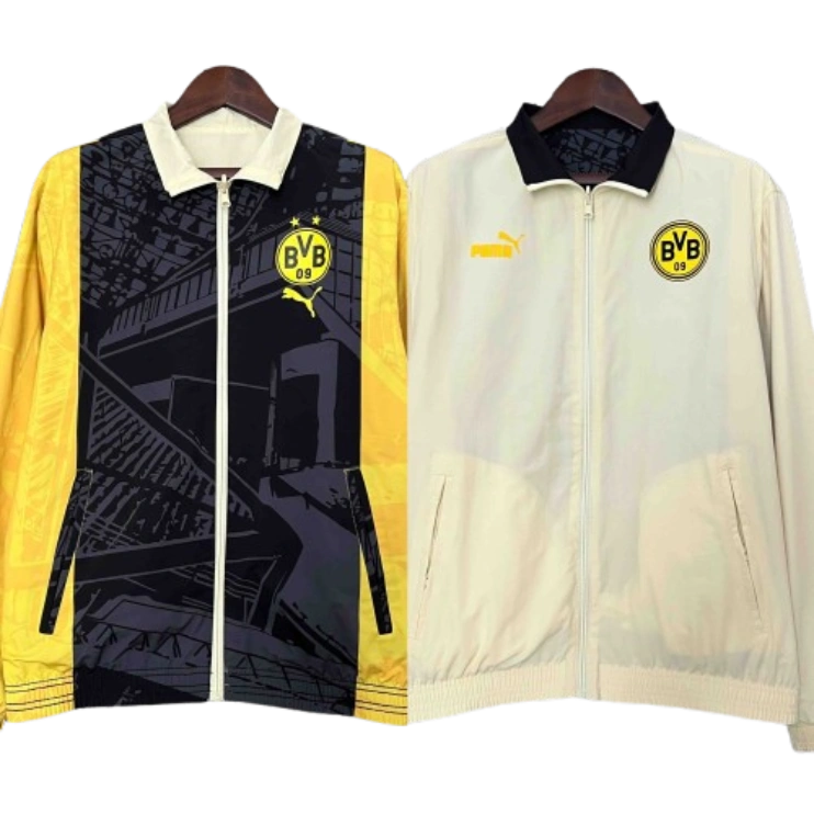 b0387e0aef 2024 Dortmund Trench Coat Reversible Windbreaker Double-Sides Jacket Sport - Image 1