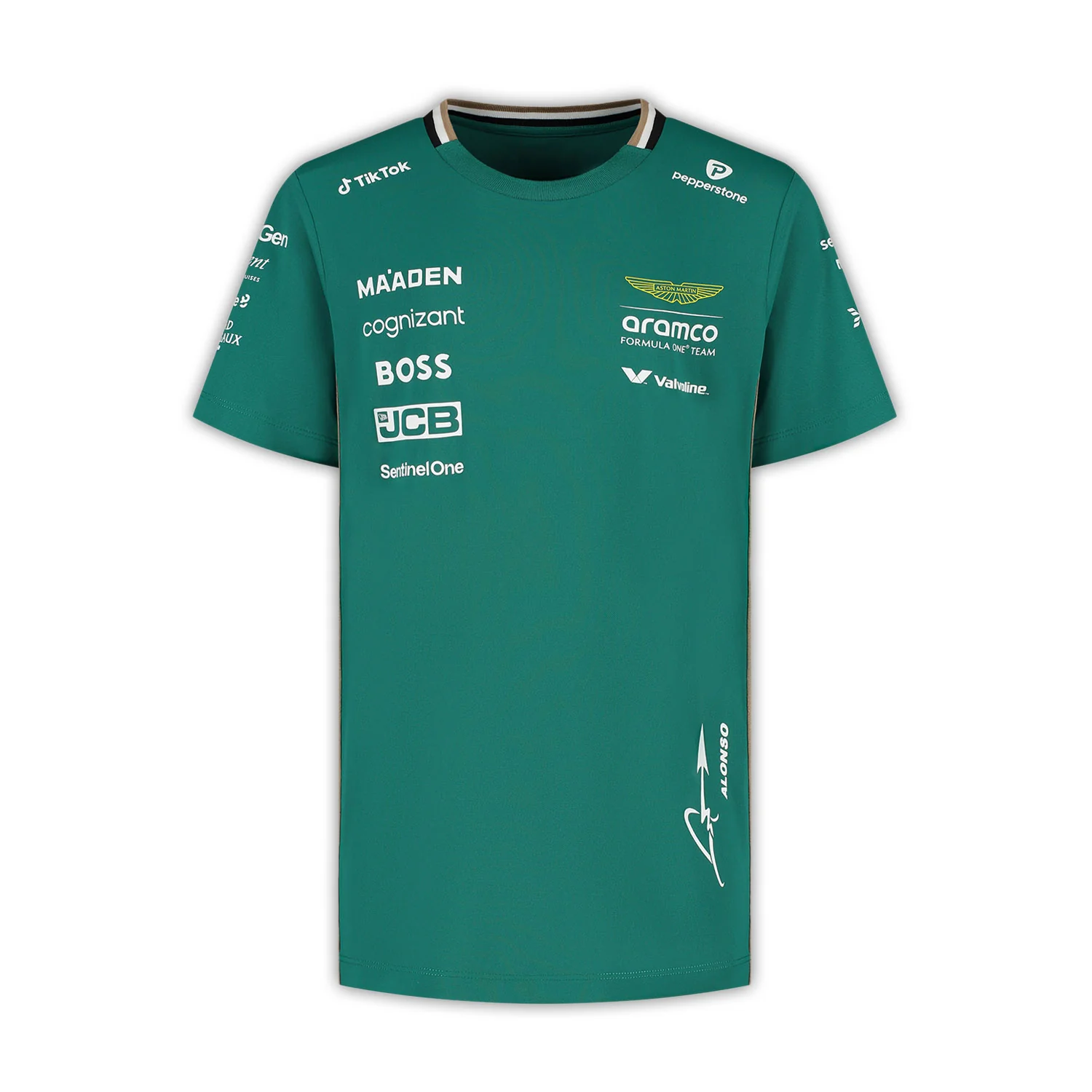 eb9a0272f2 Aston Martin F1 2025 Kids Alonso Driver T-Shirt - Image 1