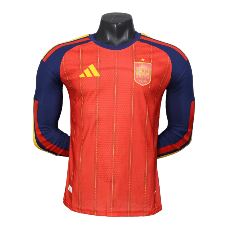 5c3f0f69-15-8-1 2026 Spain World Cup Home Long Sleeve Soccer Shirt Player edition - Image 1