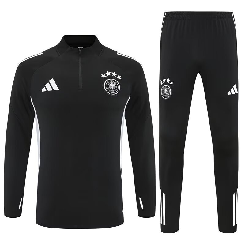bd777ee5-9 2025 Germany Black Training Kits Long Football Track suits - Image 1